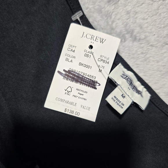 J.Crew Women Medium Black Knit Mixy Dress Off-the-Shoulder Long Sleeve Pockets - Picture 6 of 8